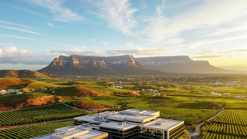 Aerial view of Durbanville Northern Suburbs Cape Town with Table Mountain - KM Digital Solutions