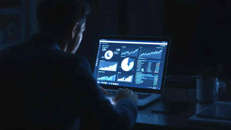 A South African business owner reviewing organic search performance data on a laptop while evaluating SEO agency proposals